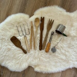 Vintage Rustic‎ Wooden Utensils Kitchen Bundle